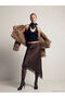 Lace Detailed Asymmetrical Cut Satin Skirt - 2
