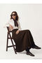 Elastic Waist Crepe Pleated Skirt