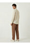Men's Brown Comfortable Fit Linen Muslin Trousers Lightweight Fabric with Back Pockets - 7