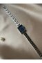 Retro Minimal Metal Cord Vintage Women's Wristwatch Inside Blue - 3