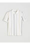 Esvab • Modern & Distinctive Devrik Roba Collar Striped Pique Men's T-Shirt