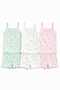 Girls' Boxer Athlete Set 6-Piece Set 100% Cotton Strap Undershirt & Shorts Soft Breathable Arlan Underwear