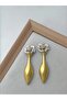 Women's Special Series Zr Ethnic Flower Dangle Silver-Gold Earrings - 2