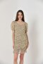 Stone Black Boat Neck Short Sleeve Dress |   Vmd1619 - 5