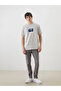 Xside Gray Crew Neck Printed Combed Cotton Mens T-Shirt - 2