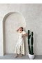 Rochie din in brodat - Kaki |   Elb2901 - 3