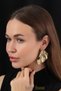 Nesli̇şah Seri̇ Gold and Silver Color Liquid Metal Look Wavy Large Statement Women's Earrings - 4