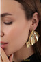Nesli̇şah Seri̇ Gold and Silver Color Liquid Metal Look Wavy Large Statement Women's Earrings - 2