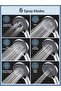 Shower Head High Pressure - 130mm Large Powerful Flow, 6 Modes, Pressure Increasing Handheld - 2