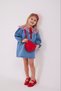 Girl's Floral Tulle Collar Detail Denim Dress - One Piece - 3