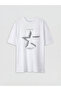 White Crew Neck Star Bas Printed Z Kids' T-Shirt by Güli̇s Gi̇yi̇m