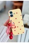 iPhone 17 Compatible Flexible Silicone Case with Charm Cherry Design and Toy - 3