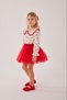 Girl's 3-Piece Set with Buckle Cherry Shirt and Tutu Skirt
