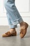 Tessora Tan Suede Beaded Detailed Tasseled Lace-Up Loafer Ballerina Casual Shoes - 5