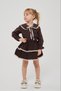 Girl's Scallop Detailed Brown Shirt and Skirt 2-Piece Set