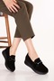 Genuine Leather Women's Daily Casual Comfortable Casual Shoes Elnr.5830 Black Suede - 4