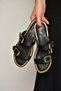 Y973291109 Black Buckle Detailed Women's Slippers - 2