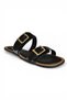 Y973291109 Black Buckle Detailed Women's Slippers - 6