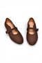 Y820650204 Brown Fabric Buckle Detailed Stylish Ballerinas - 7