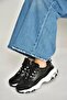 Y702038709 Black Thick Soled Sports Shoes Sneakers