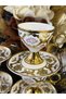 Acar Porcelain Coffee Cup Set for 6 People with Gold Engraving on the Base 90ml (Florci̇ta) - 6