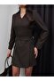 Shoulder Pad Mini Dresses with Cross Belt Detail - 3