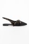 Stylish Open-Back Pointed-Toe Ballerina Sandals with Staple and Buckle Detail - 2