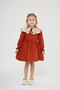 Girl's Floral Wide Collar Detailed Velvet Dress