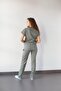 Mildew Green Lycra Nurse Doctor Uniform Unisex Surgical Suit Scrubs Uniform - 4