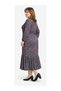 Plus Size Full Lycra Pleated Dress with Lace-Up Sleeves, Elasticated Sleeves, Trendy Circle Neck, Colorful Velvet Dress - 3