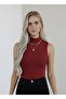 Women's Zero Sleeve Sleeveless Body Viscosa High Neck Body Blouse - 6