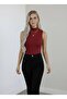 Women's Zero Sleeve Sleeveless Body Viscosa High Neck Body Blouse - 3