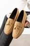 Padova Checkered Mink Tasseled Wooden Bead Detailed Loafer Ballerina Casual Shoes - 3