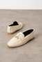 Padova Checkered Beige Tasseled Wooden Bead Detailed Loafer Ballerina Casual Shoes - 4