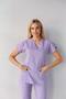 Lilac Stretch Fabric Nurse Doctor Uniform Unisex Surgical Set Scrubs Uniform - 4