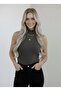 Women's Zero Sleeve Sleeveless Body Viscosa High Neck Body Blouse - 2