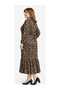 Plus Size Full Lycra Pleated Dress with Lace-Up Sleeves, Elasticated Sleeves, Trendy Circle Neck, Colorful Velvet Dress - 3