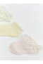 Lcw Baby Ecru Lace Detailed Baby Girl Booties Socks 3-Piece Set - 2