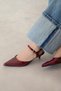 Melvin Women's Heeled Patent Leather Shoes Burgundy