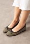 Fiora Checkered Black Bowknot Wooden Bead Detailed Ballerinas - 2