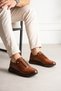Raven Genuine Leather Tan Men's Casual Sneaker with Ribbed Detail and Laces - 2