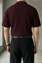 Men's Old Money Stripe Textured Short Sleeve Polo Collar T-Shirt - 5