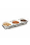 Arabic-Inspired Serving Bowl Set – 3PCS Round 13cm White Porcelain Bowls with Metal Stand - 2