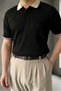 Old Money Premium Short Sleeve Men's Polo Collar Knitwear T-Shirt