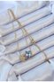 316L Gold Color Steel Chain Zircon Stone Flower Necklace - 4