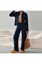 Buttoned Cardigan Pants Knitwear Set - 8