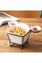 White Porcelain French Fries Holder with Stand&2 Dip Bowls|17cm Fries Cup w 8cm Sauce Dishes - 4