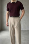 Old Money Premium Short Sleeve Men's Polo Collar Knitwear T-Shirt - 3