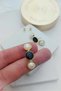 Pearl and Black Enamel 3 Ball Gold Women's Earrings (Located in the Middle of the Ear Stud Earring)