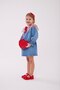 Girl's Denim Dress Tulle Collar Detail Red (Size Bag Included. You Can Choose One Size Larger) - 5